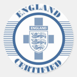 PEGATINA REDONDA ENGLAND BLUE