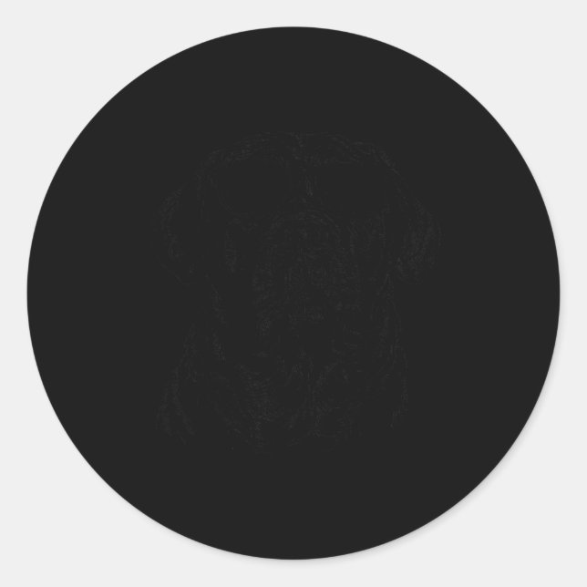 Pegatina Redonda English Mastiff Sketch Drawing Art Dog Lover Mom D (Anverso)