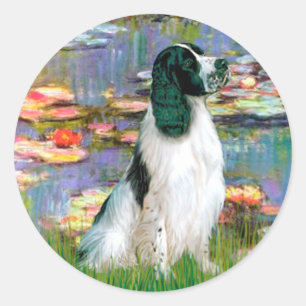 Pegatina Redonda English Springer 7 - Lirios 2