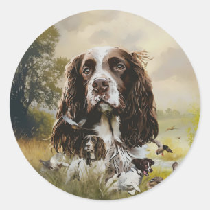 Pegatina Redonda English Springer Spaniel