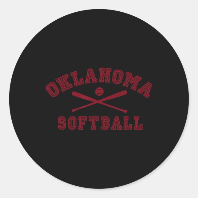 Pegatina Redonda Engranaje suave vintage Oklahoma (Anverso)