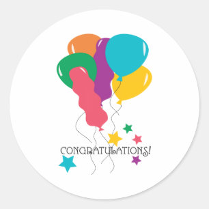Pegatina Redonda ¡Enhorabuena!