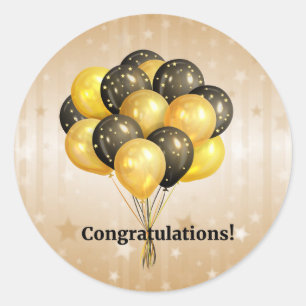 Pegatina Redonda ¡Enhorabuena! Celebración