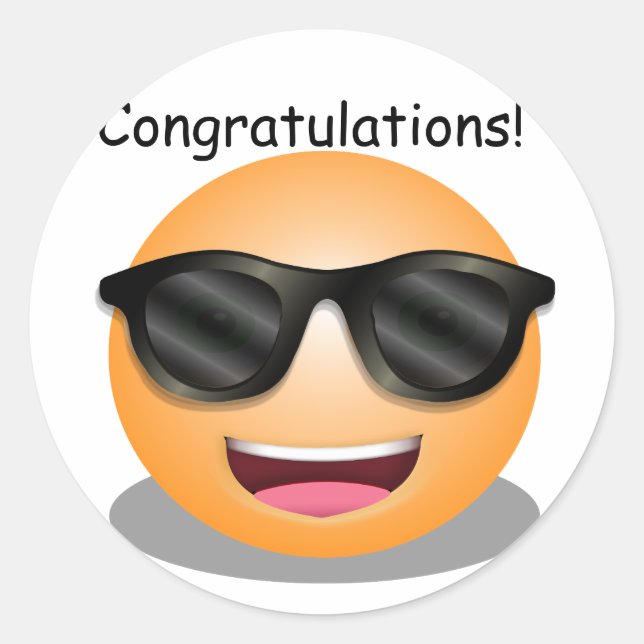 Pegatina Redonda ¡Enhorabuena! Pegatinas (Anverso)