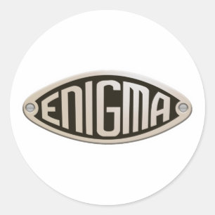 Pegatina Redonda Enigma Wwii logo para romper código