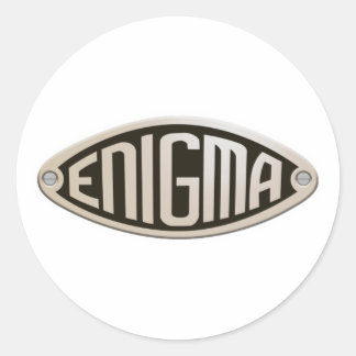 Pegatina Redonda Enigma Wwii logo para romper código