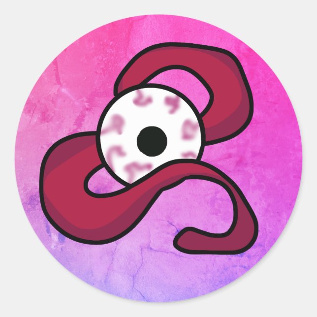 Pegatina Redonda Enigmática Entwada (Anverso)