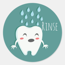 Pegatina Redonda Enjuagar Dentista (hoja de 20) Stickers