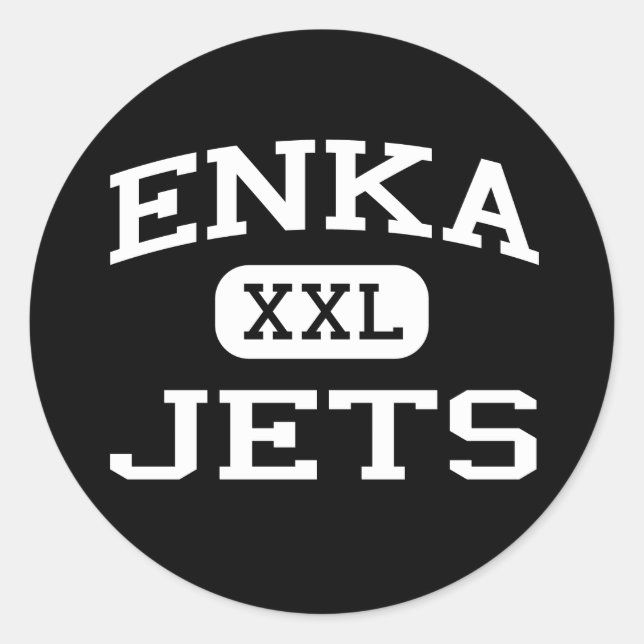 Pegatina Redonda Enka - Jets - High School - Candler Carolina del N (Anverso)