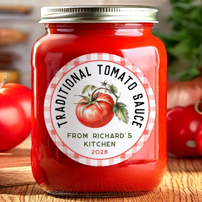Pegatina Redonda Enlatado de salsa de tomate tradicional (Subido por el creador)