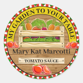 Pegatina Redonda Enlatado desde la granja del jardín