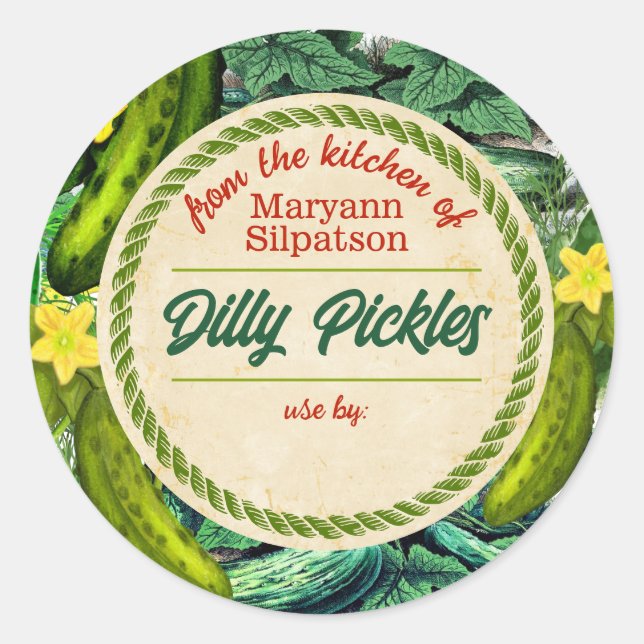 Pegatina Redonda Enlatamiento de pastillas personalizado de la coci (Anverso)