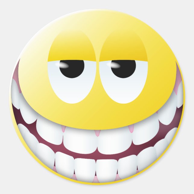 Pegatina Redonda Enorme cara de sonrisa (Anverso)