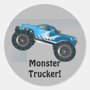 Pegatina Redonda Enorme Monster Truck Speedway