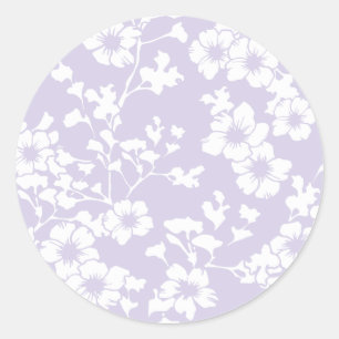 Pegatina Redonda Enrejado Floral - Lavanda Polvorienta
