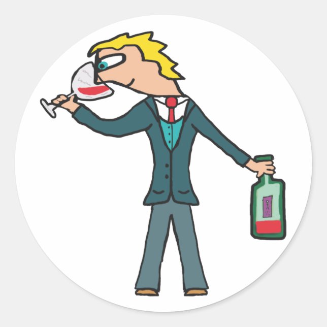 Pegatina Redonda Ensayos de vino de sumiller (Anverso)