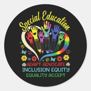 Pegatina Redonda Enseñanza de Educación Especial Enseñanza Inspirad