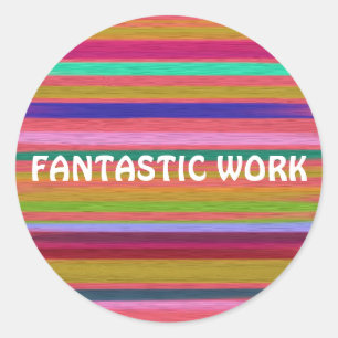 Pegatina Redonda Enseñanza fantástica del arcoiris de trabajo