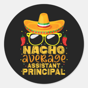 Pegatina Redonda Enseñanza Nacho Promedio De Istant Principal Cinco