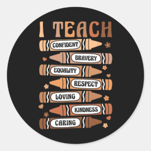 Pegatina Redonda Enseñar Melanin Afro África historia negra mes té