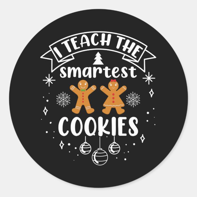 Pegatina Redonda Enseño a las galletas más inteligentes Profesor Na (Anverso)