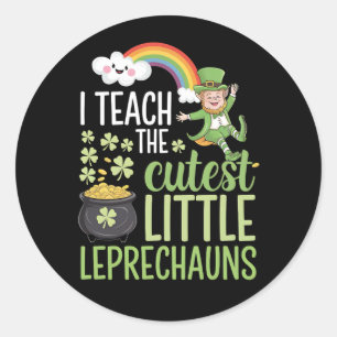Pegatina Redonda Enseño La Más Cuidadosa Enseñanza Irlandesa De Lep