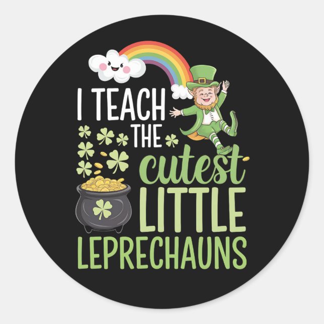 Pegatina Redonda Enseño La Más Cuidadosa Enseñanza Irlandesa De Lep (Anverso)