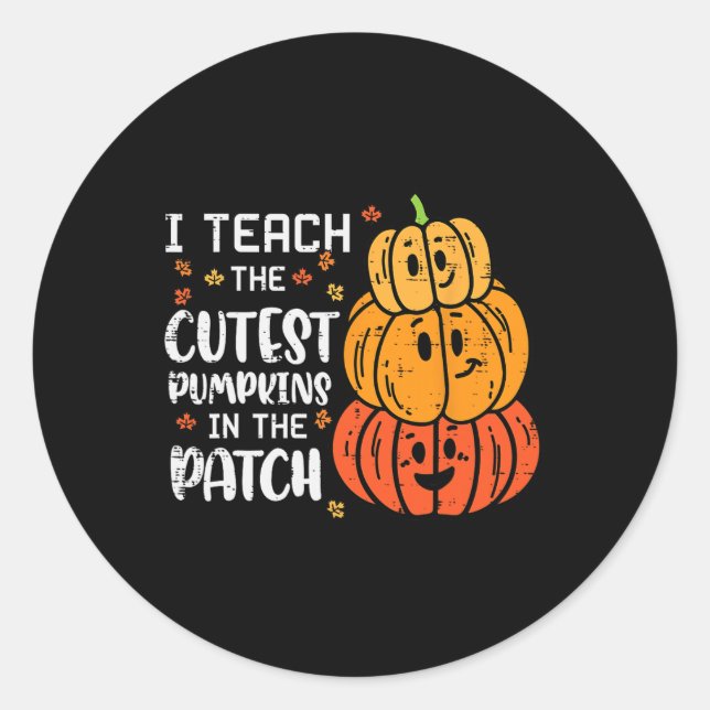 Pegatina Redonda Enseño Parche De Calabaza Más Cólera Halloween Cos (Anverso)
