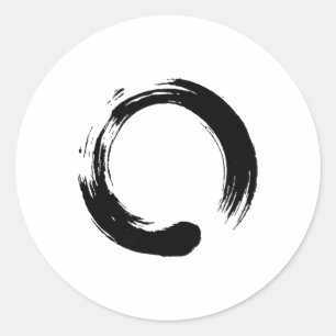 Pegatina Redonda Enso, Zen, Círculo, Símbolo, Budismo, Buda, Medita