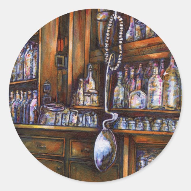 Pegatina Redonda Entendido implícitamente (Anverso)