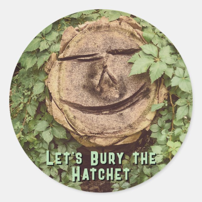 Pegatina Redonda "Enterremos al hacha" (Anverso)