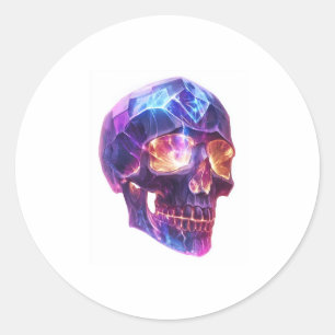 Pegatina Redonda Entidad Crystal Skull