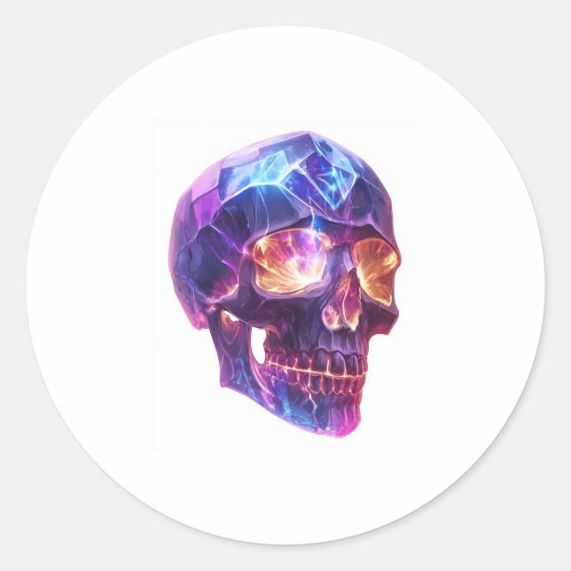 Pegatina Redonda Entidad Crystal Skull (Anverso)
