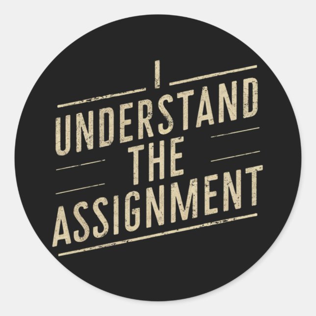 Pegatina Redonda Entiendo la misión Vote el 2024 de Kamala (Anverso)