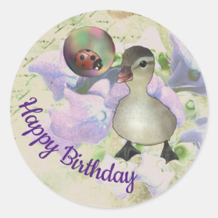 Pegatina Redonda Entlein con burbuja de jabón