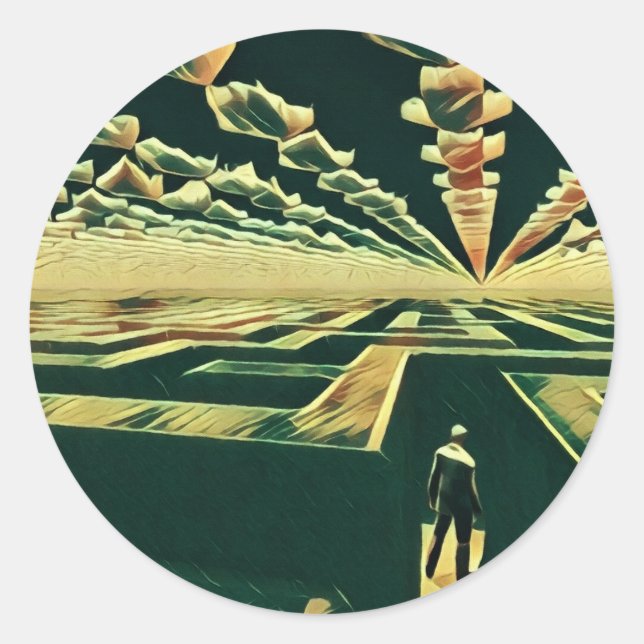 Pegatina Redonda Entrada de Maze (Anverso)