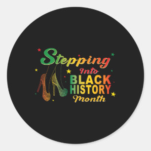 Pegatina Redonda Entrando en el Mes de la Historia Negra Alto Hee A