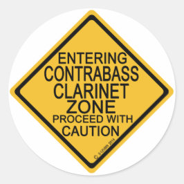 Pegatina Redonda Entrando en la zona de Clarinet de Contrabass