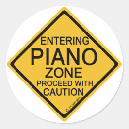Pegatina Redonda Entrando en zona de piano