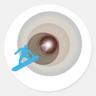 Pegatina Redonda entrar en snowboard