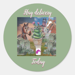 Pegatina Redonda entrega de heno hoy