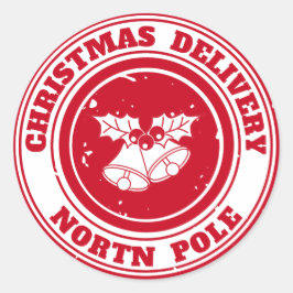 Pegatina Redonda Entrega de navidades Polo Norte