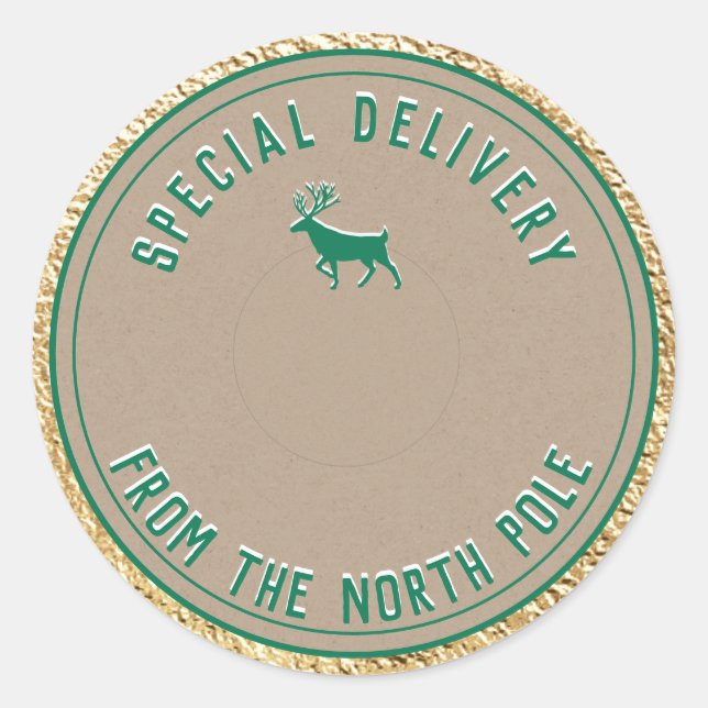 Pegatina Redonda Entrega Especial De Kraft Desde El Polo Norte Cl D (Anverso)