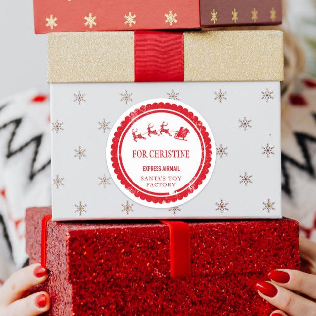 Pegatina Redonda Entrega especial de Navidad del polo norte correo  (Subido por el creador)