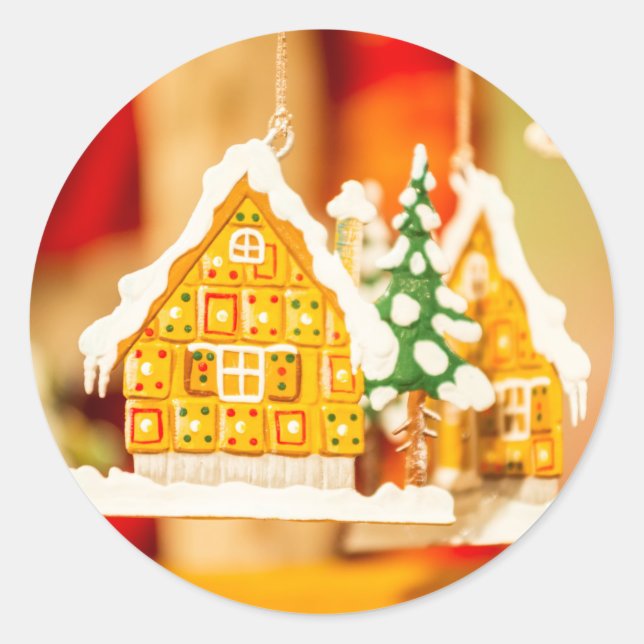 Pegatina Redonda Entrega especial de navidades de Santa Clásica (Anverso)