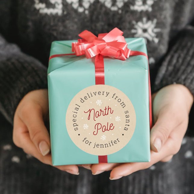 Pegatina Redonda Entrega especial de Navidades del Polo Norte de Sa (Subido por el creador)