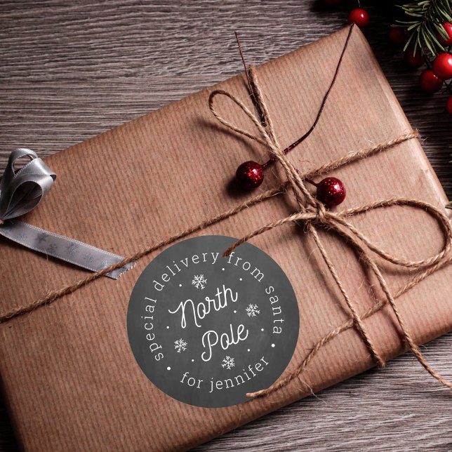 Pegatina Redonda Entrega especial de Navidades del Polo Norte de Sa (Subido por el creador)