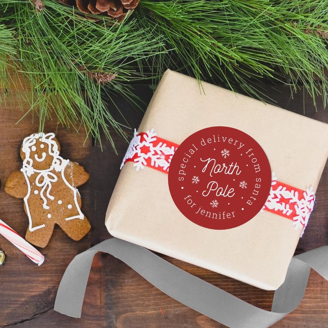 Pegatina Redonda Entrega especial de Navidades del Polo Norte de Sa (Subido por el creador)