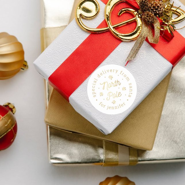 Pegatina Redonda Entrega especial de Navidades del Polo Norte de Sa (Subido por el creador)