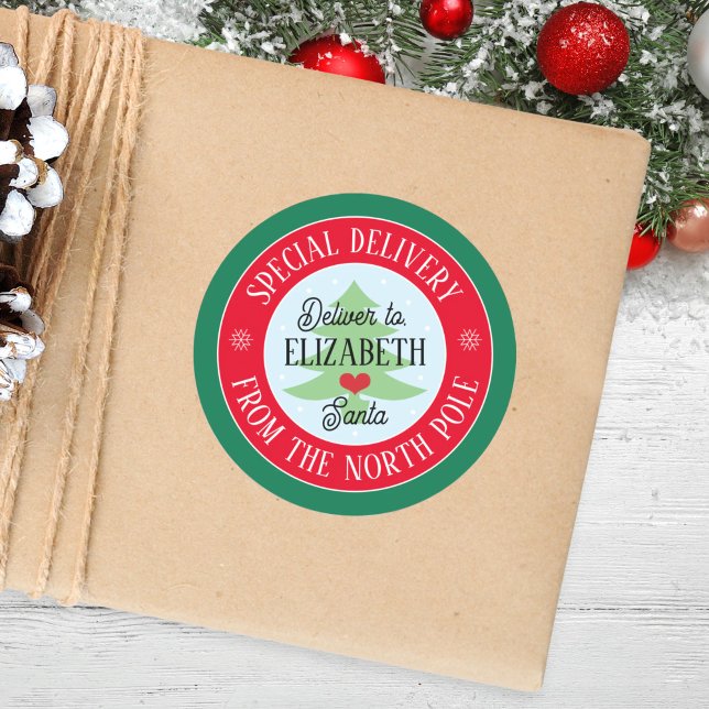 Pegatina Redonda Entrega especial de personalizados de Navidades de (Subido por el creador)